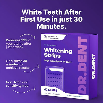 Purple Whitening Strips – 7/21 Sessions | Peroxide-Free, Non-Sensitive