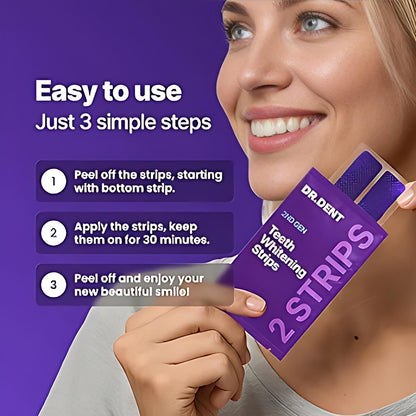 Purple Whitening Strips – 7/21 Sessions | Peroxide-Free, Non-Sensitive