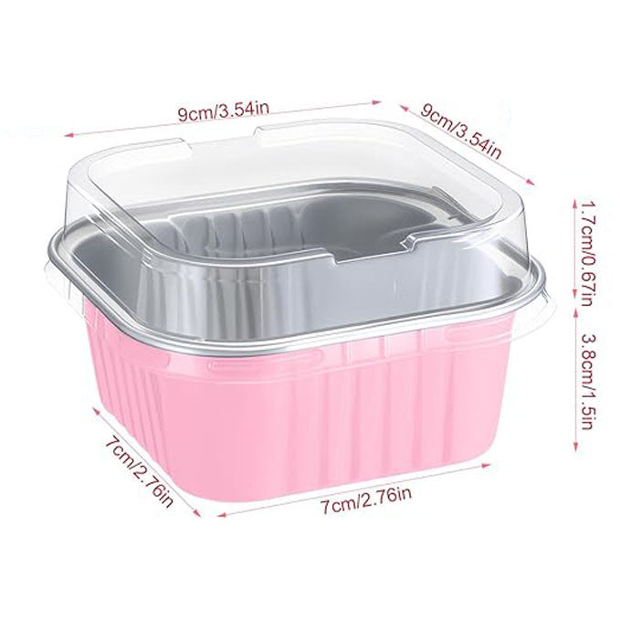 Mini Aluminum Foil Cake Pans with Lids & Spoons – Disposable Baking Cups