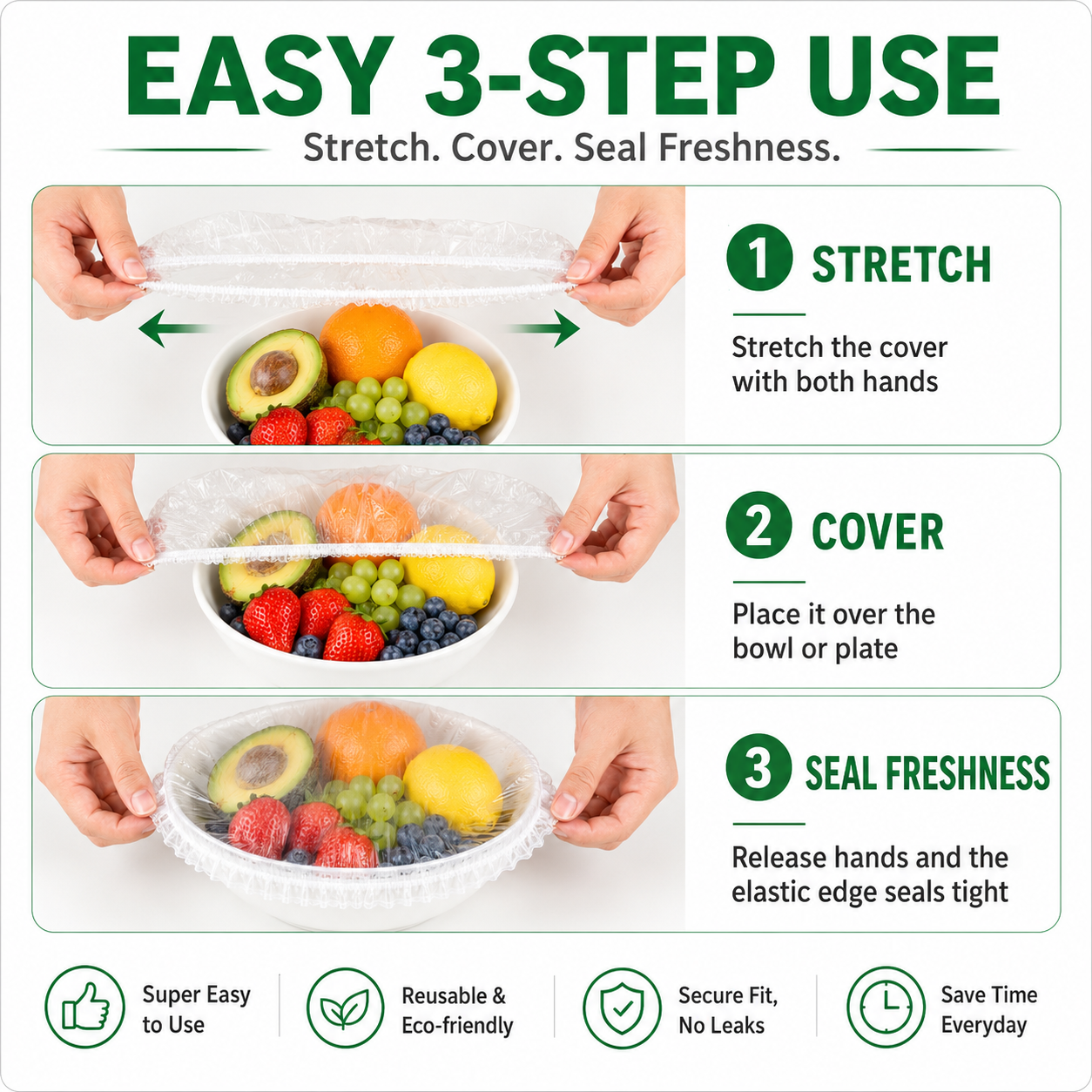🔥 100PCS Stretch Food Covers – Cover Any Bowl or Plate in Seconds! Fresh, Clean & Mess-Free 🥗✨