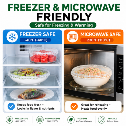 🔥 100PCS Stretch Food Covers – Cover Any Bowl or Plate in Seconds! Fresh, Clean & Mess-Free 🥗✨