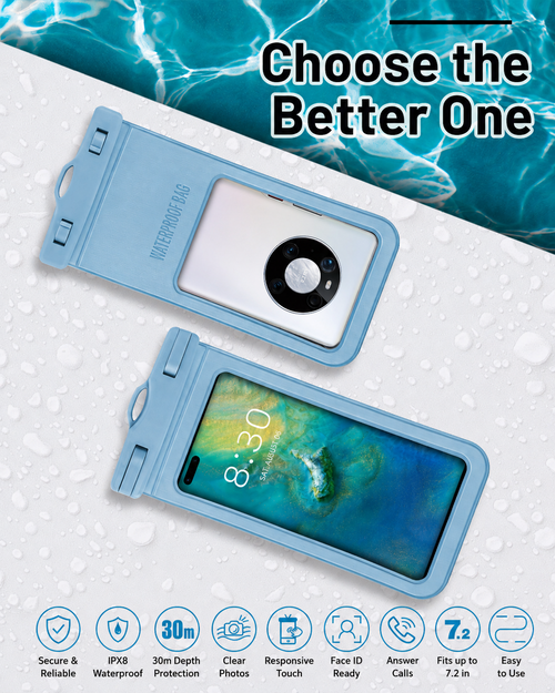 Universal Waterproof Phone Pouch with Touchscreen & Secure Lock for Swimming, Beach & Travel