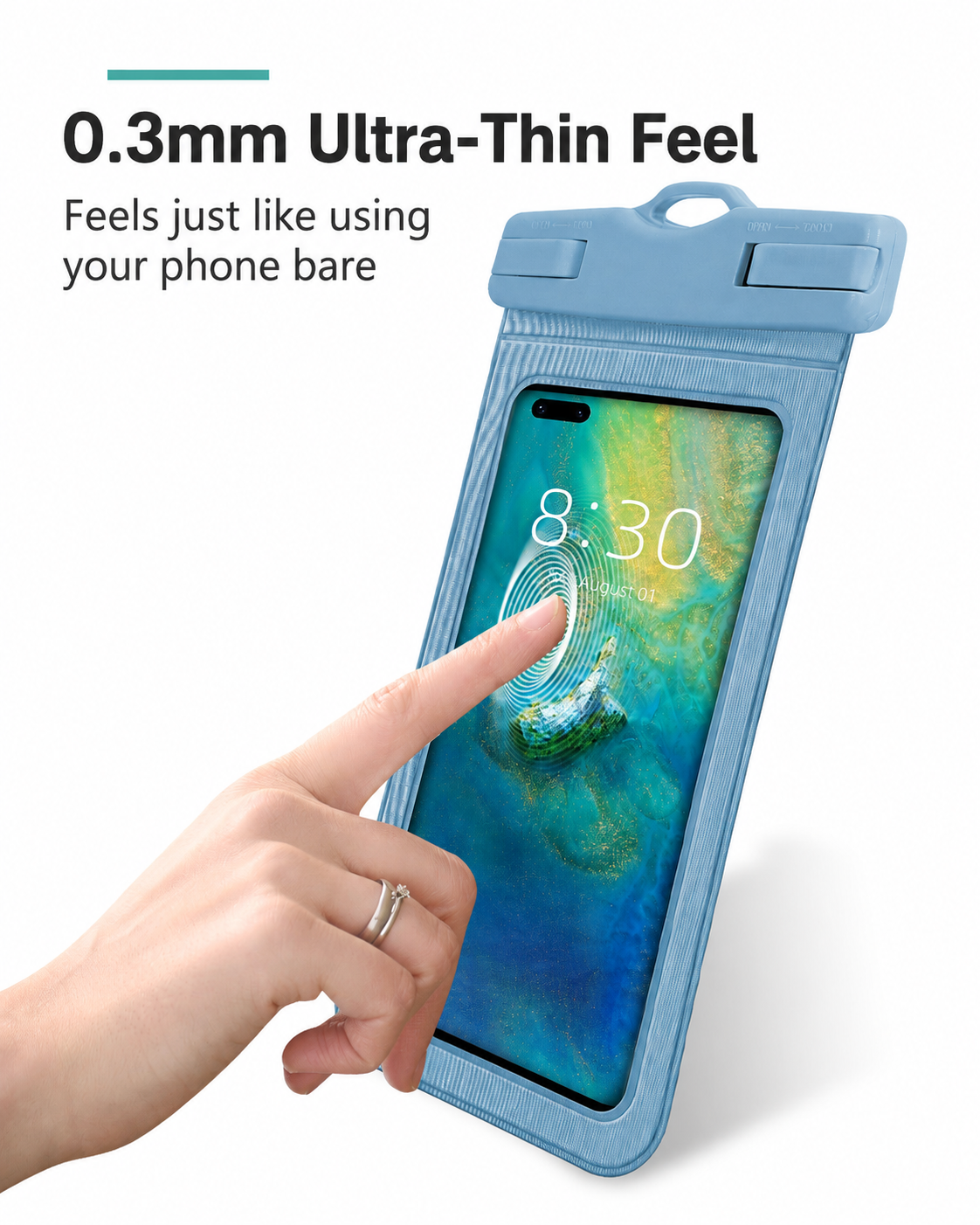 Universal Waterproof Phone Pouch with Touchscreen & Secure Lock for Swimming, Beach & Travel