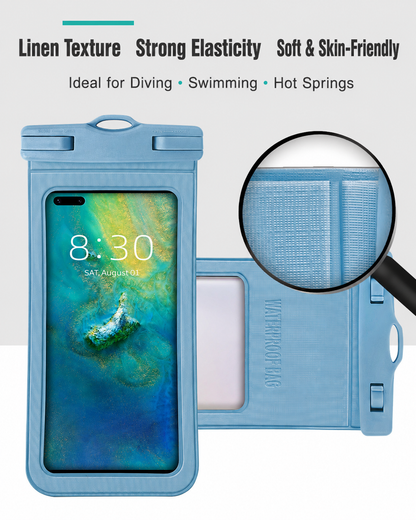 Universal Waterproof Phone Pouch with Touchscreen & Secure Lock for Swimming, Beach & Travel