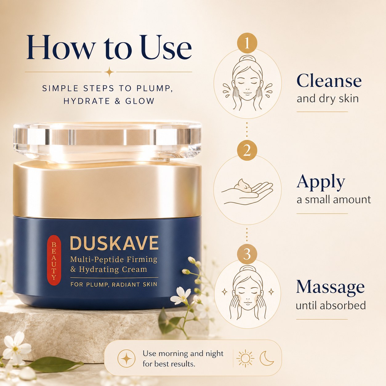 Duskave Age-Defying Multi-Peptide Face Cream – Firm, Plump & Restore Youthful-Looking Skin