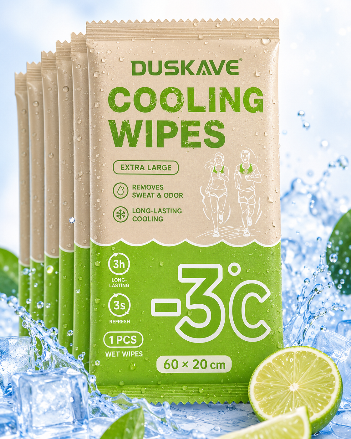 Duskave Extra-Large Cooling Wipes – Instant Refreshing Body Towels