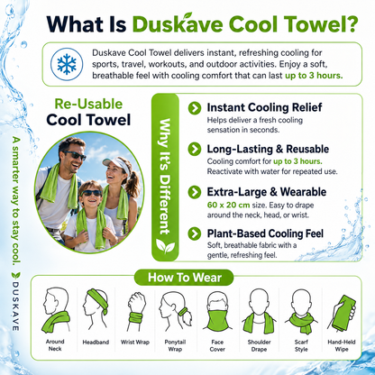 Duskave Extra-Large Cooling Wipes – Instant Refreshing Body Towels