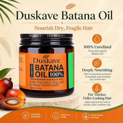 Duskave 100% Pure Honduran Batana Oil – Unrefined Hair Treatment for Fuller, Healthier-Looking Hair