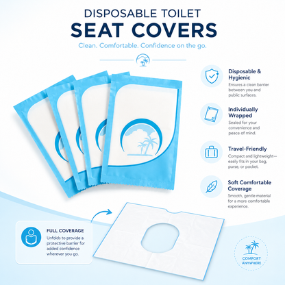 Duskave Disposable Toilet Seat Covers – Waterproof, Individually Wrapped & Travel Ready