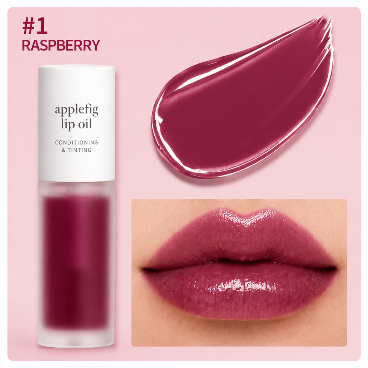 Apple Lip Oil Gloss – Plumping Hydration Lip Gloss, Non-Sticky Glass Shine, Long Lasting Moisturized Lips